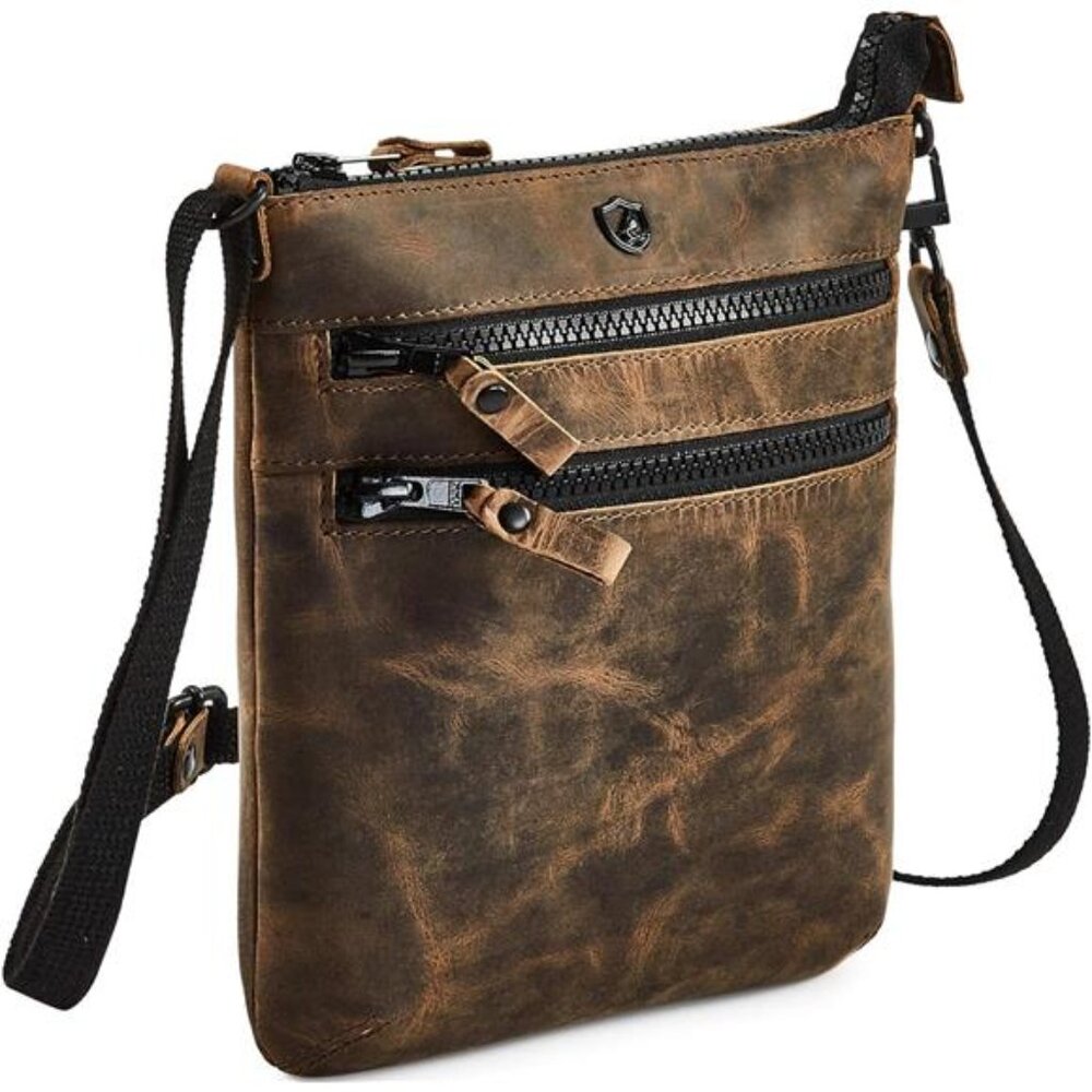 Crossbody Sling Bag for Women Small Real Leather Purse Vintage Travel Crossover